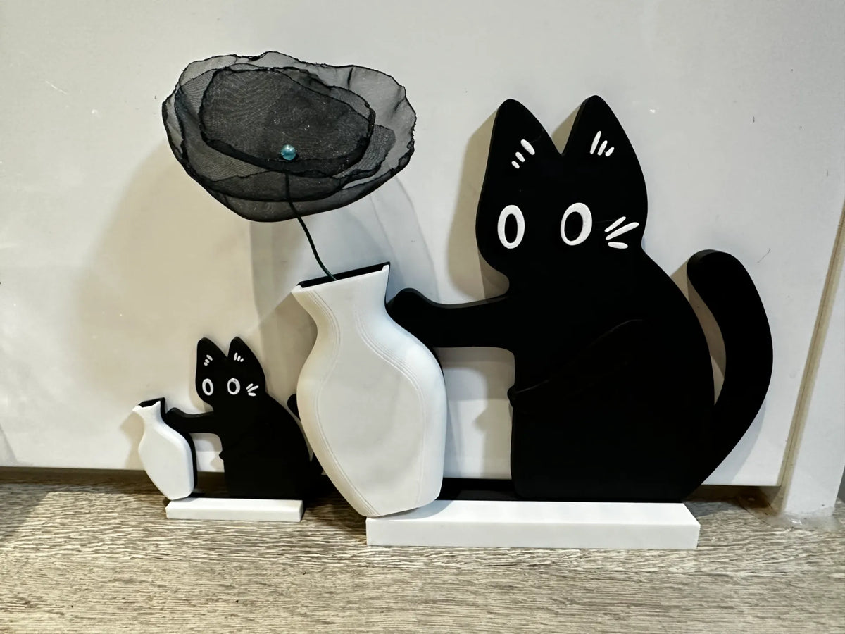 Un chat espiègle (vase qui tombe) - Maison Print