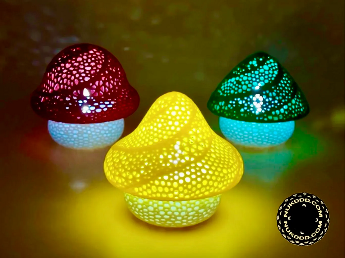3 Lampes chauffe-plat champignon miniatures - Cadeau Print