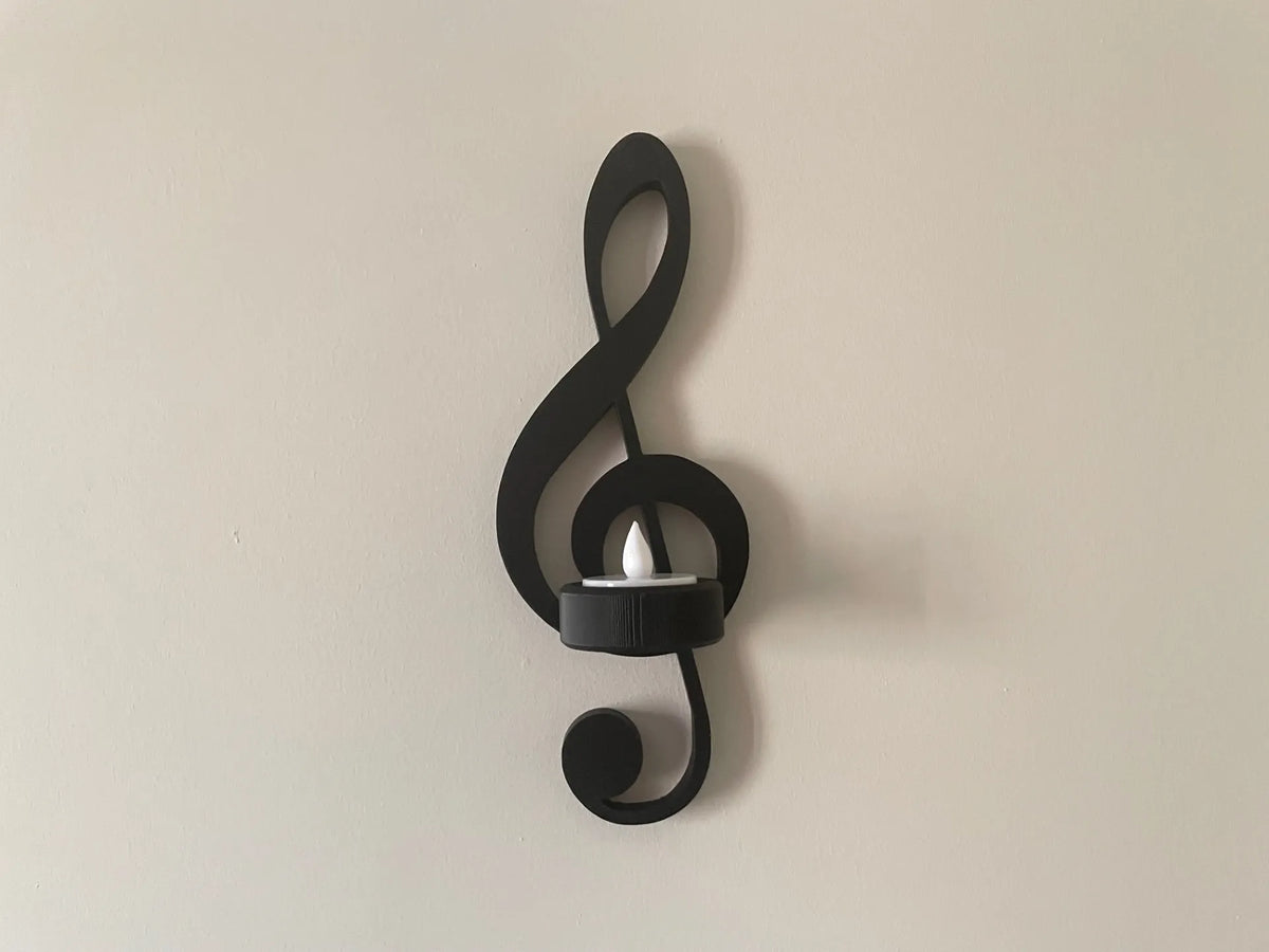 Porte-bougie chauffe-plat clé de sol - Music Print