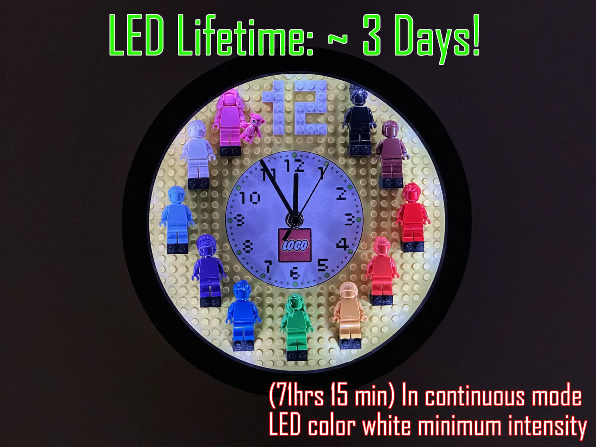 Horloge en briques + option LED rechargeable - Tech Print