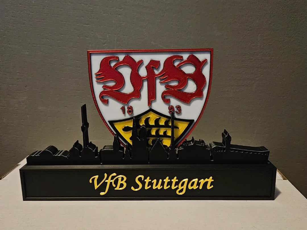 VfB Stuttgart avec skyline de Stuttgart - Voyage Print