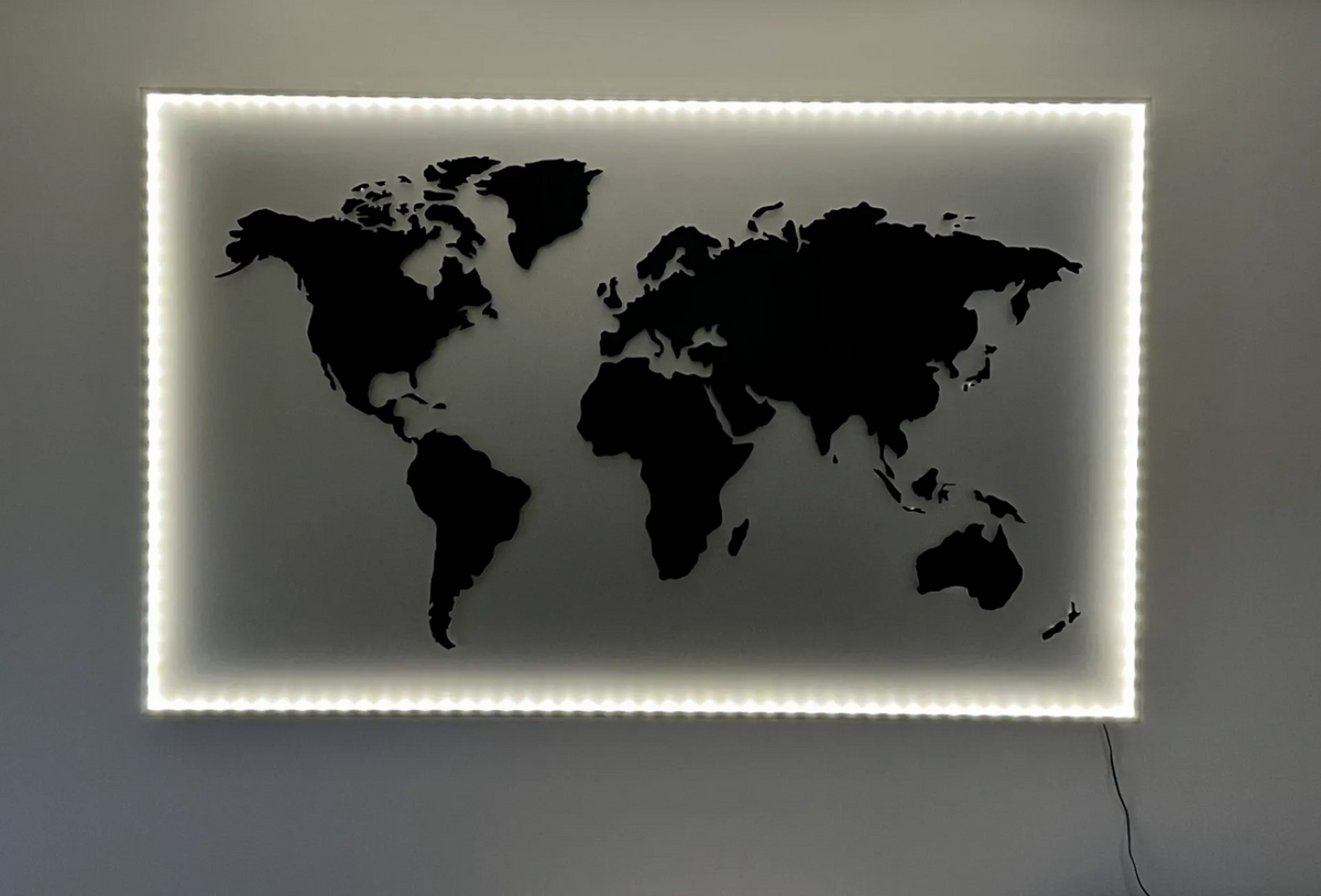 Carte du monde LED / LED World Map - Voyage Print