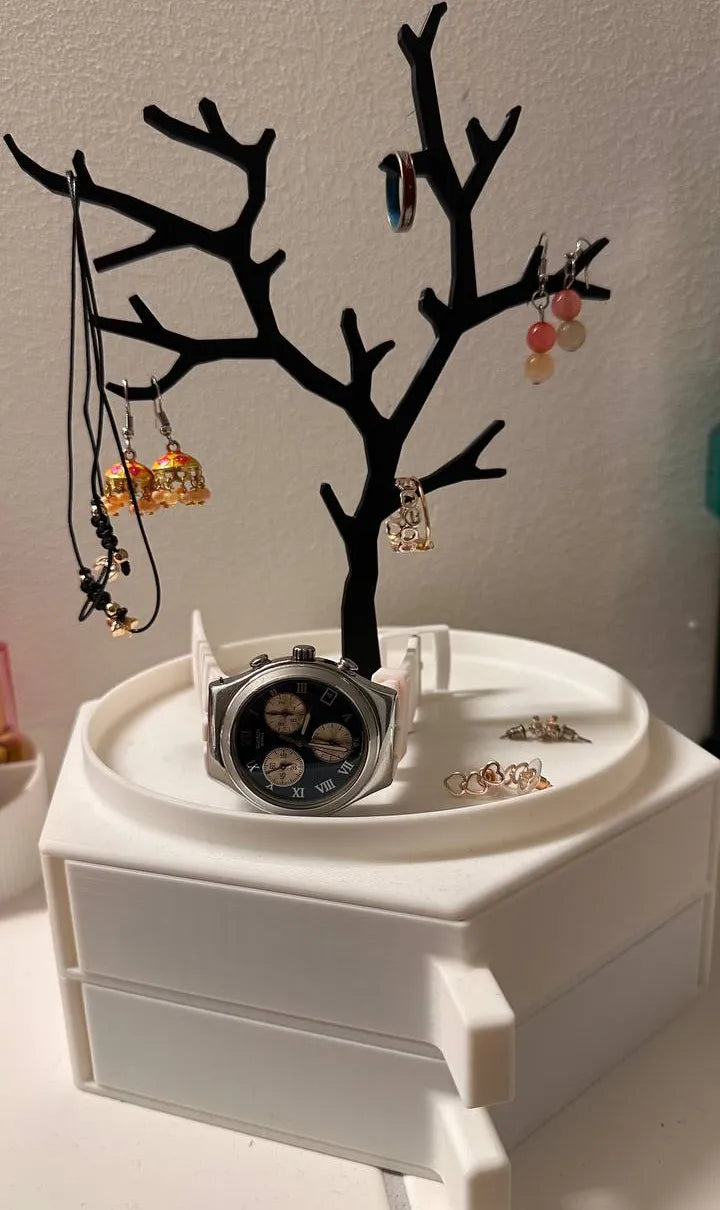 Boîte à bijoux modulaire avec support en forme d'arbre - Bijoux Print
