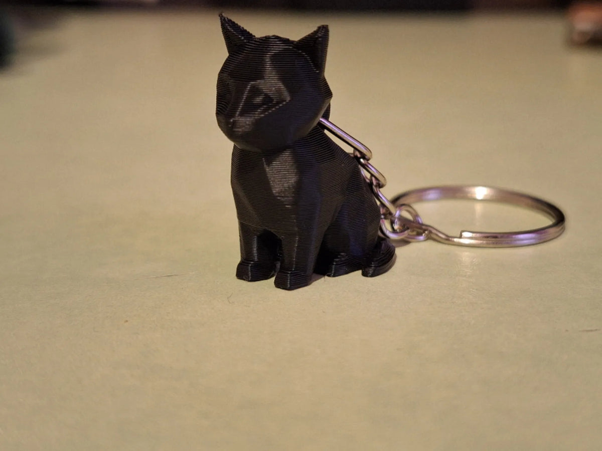 Adorable porte-clés chat low poly - Figurine Print
