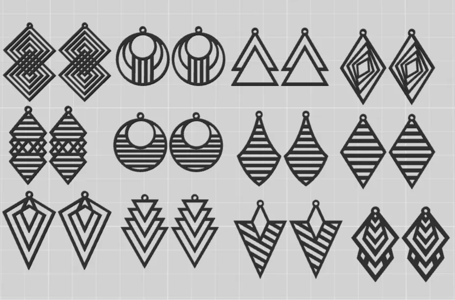 Ensemble de boucles d'oreilles Pack1 - Bijoux Print