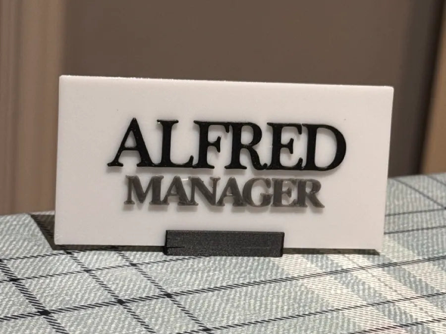 Plaque de nom de bureau avec support (modifiable) - NFC Print