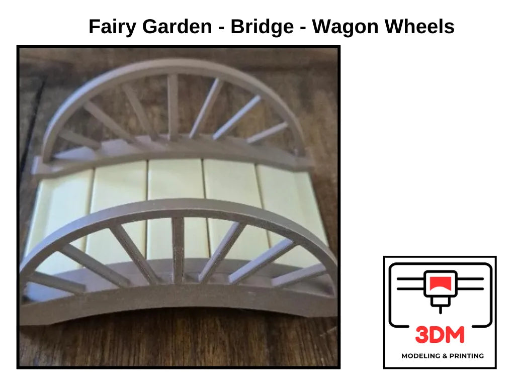 Pont miniature - Jardin féérique - Roues de chariot - Maquette Print