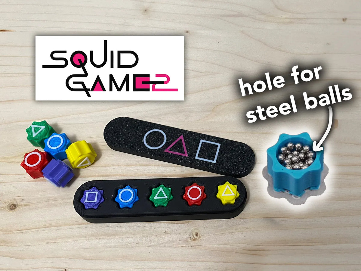 Gonggi du jeu Squid Game, évidés pour accueillir des billes métalliques - Geek Print