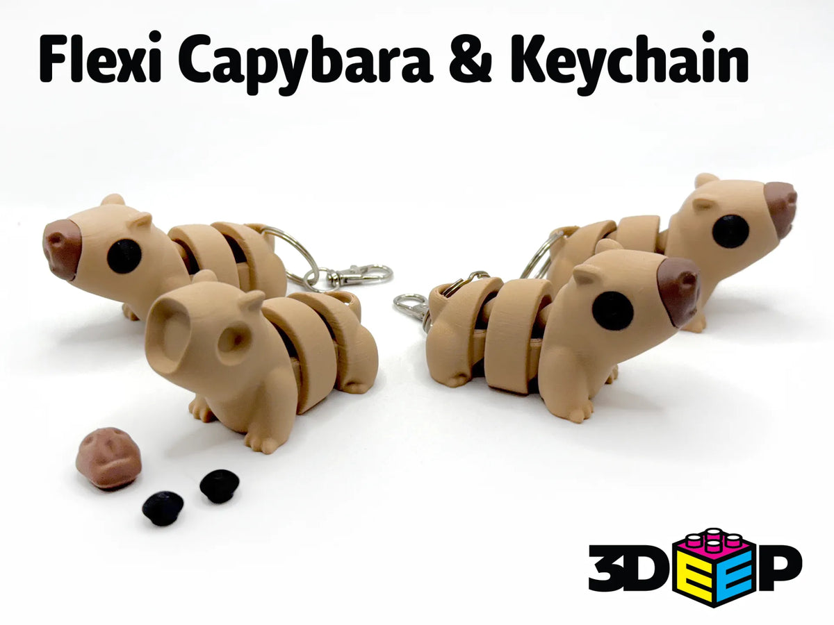 Capybara flexible et porte-clés - Aucun support - Figurine Print