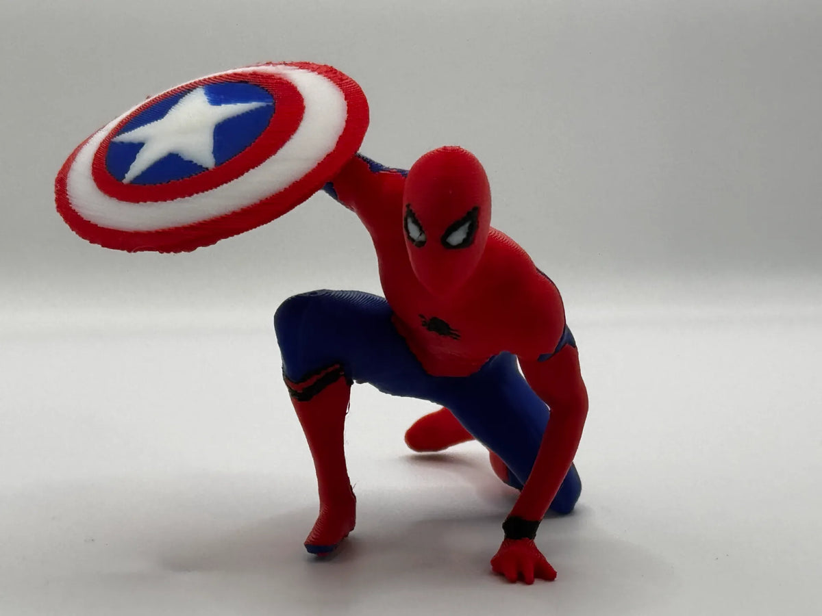 Spider-Man brandissant le bouclier de Captain America - Buste - Geek Print