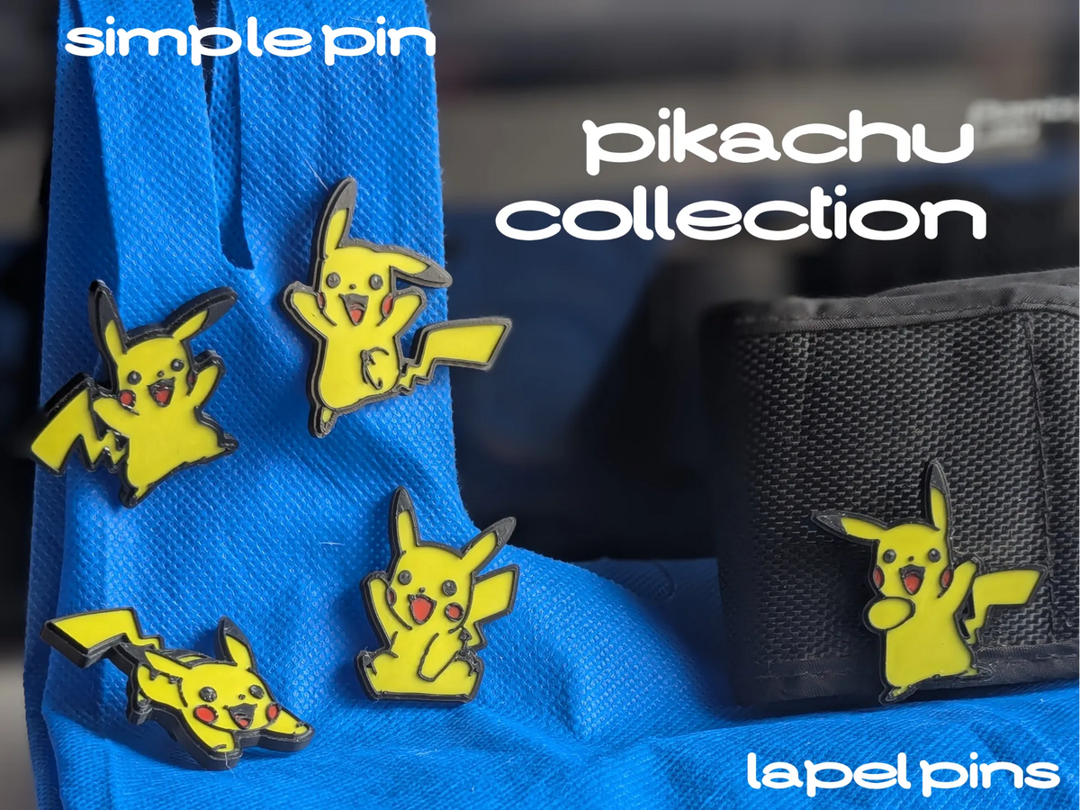 Set de broches Pikachu - Simple broche de revers / porte-clés - Bijoux Print