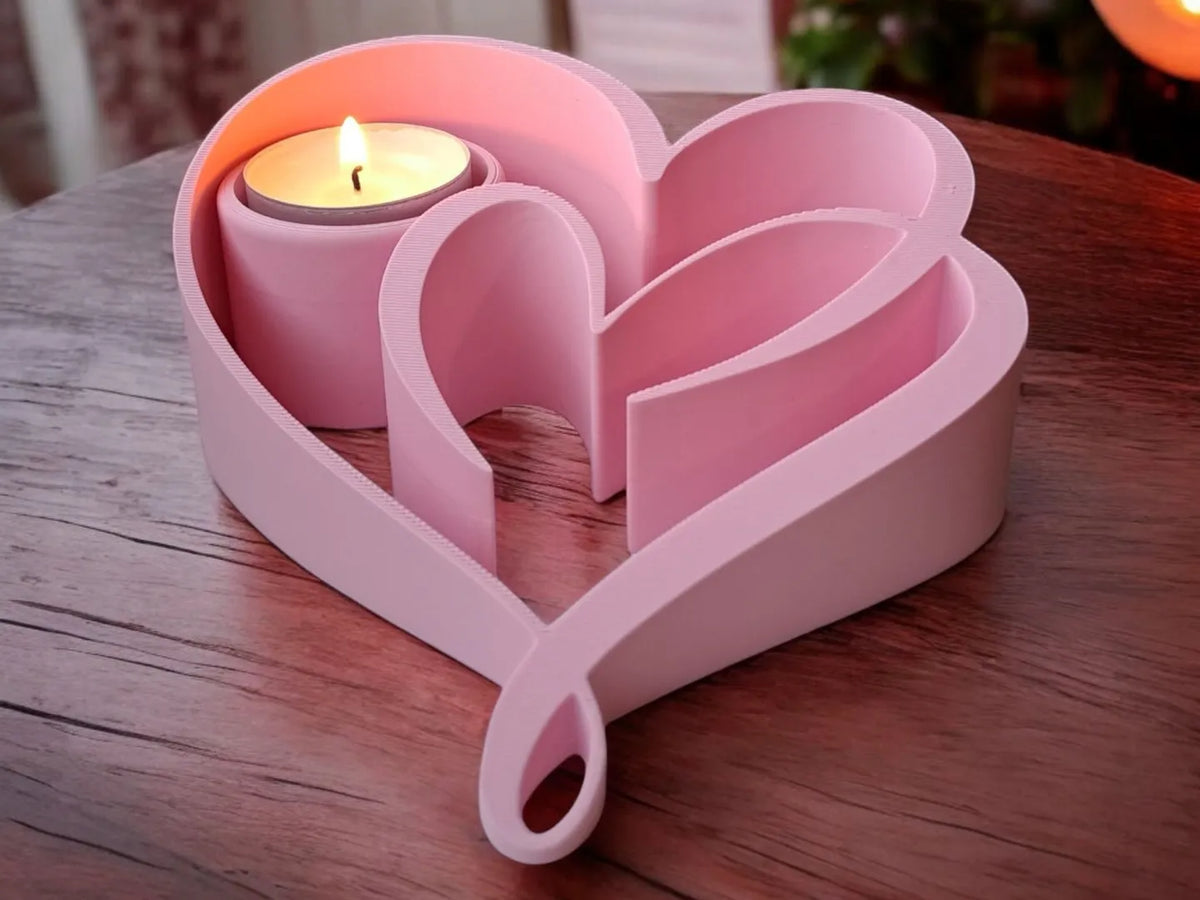 Bougeoir chauffe-plat "Deux Cœurs" Cadeau de la Saint-Valentin - Lumière Print