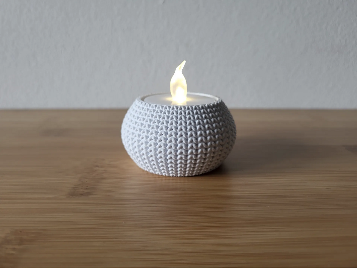 Porte-bougie tricoté - Cadeau Print