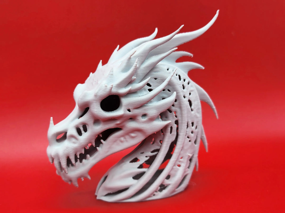 Sculpture de tête de dragon squelettique - Figurine Print