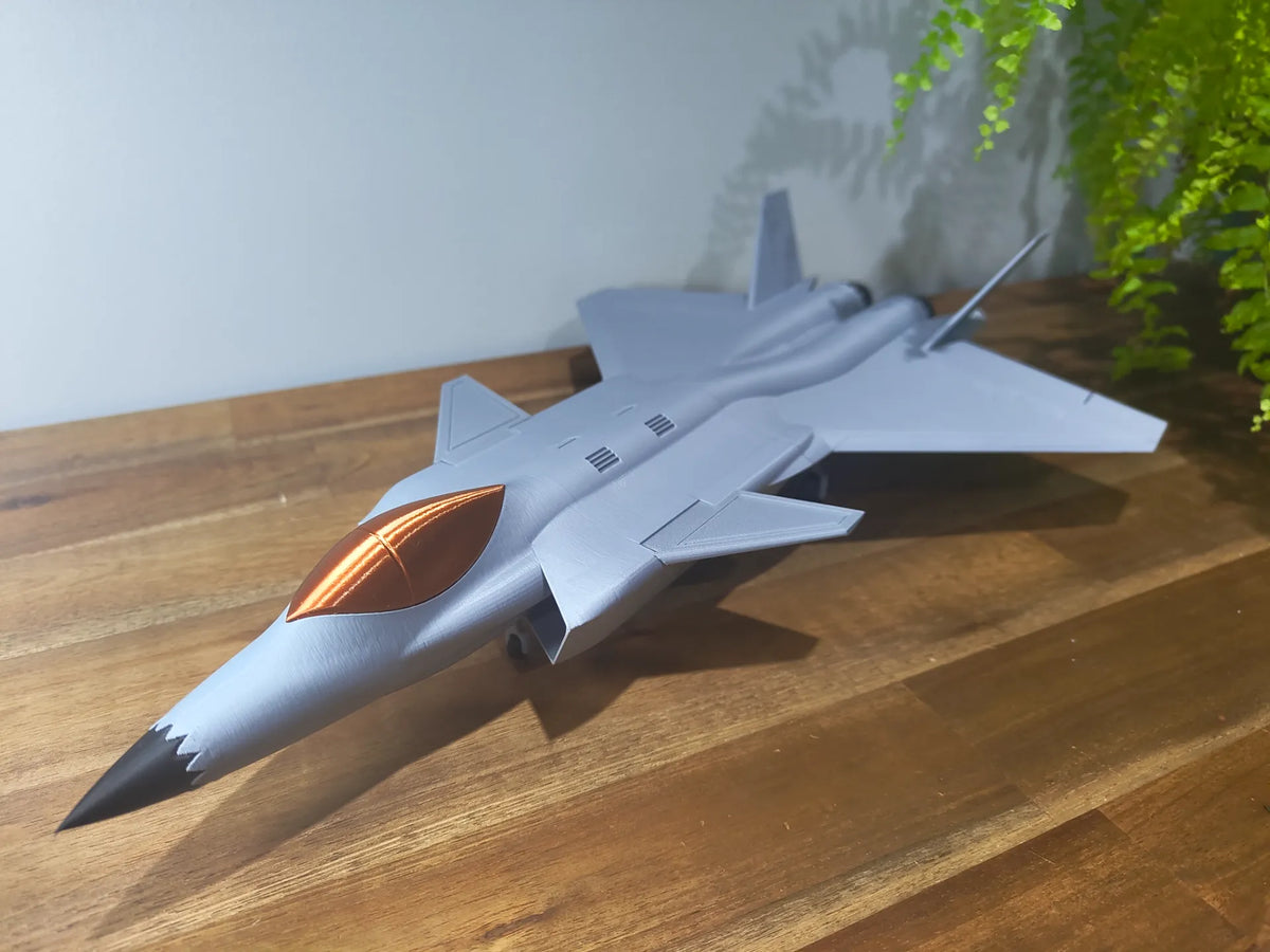 Avion de chasse avec cockpit et roues rotatives - Maquette Print
