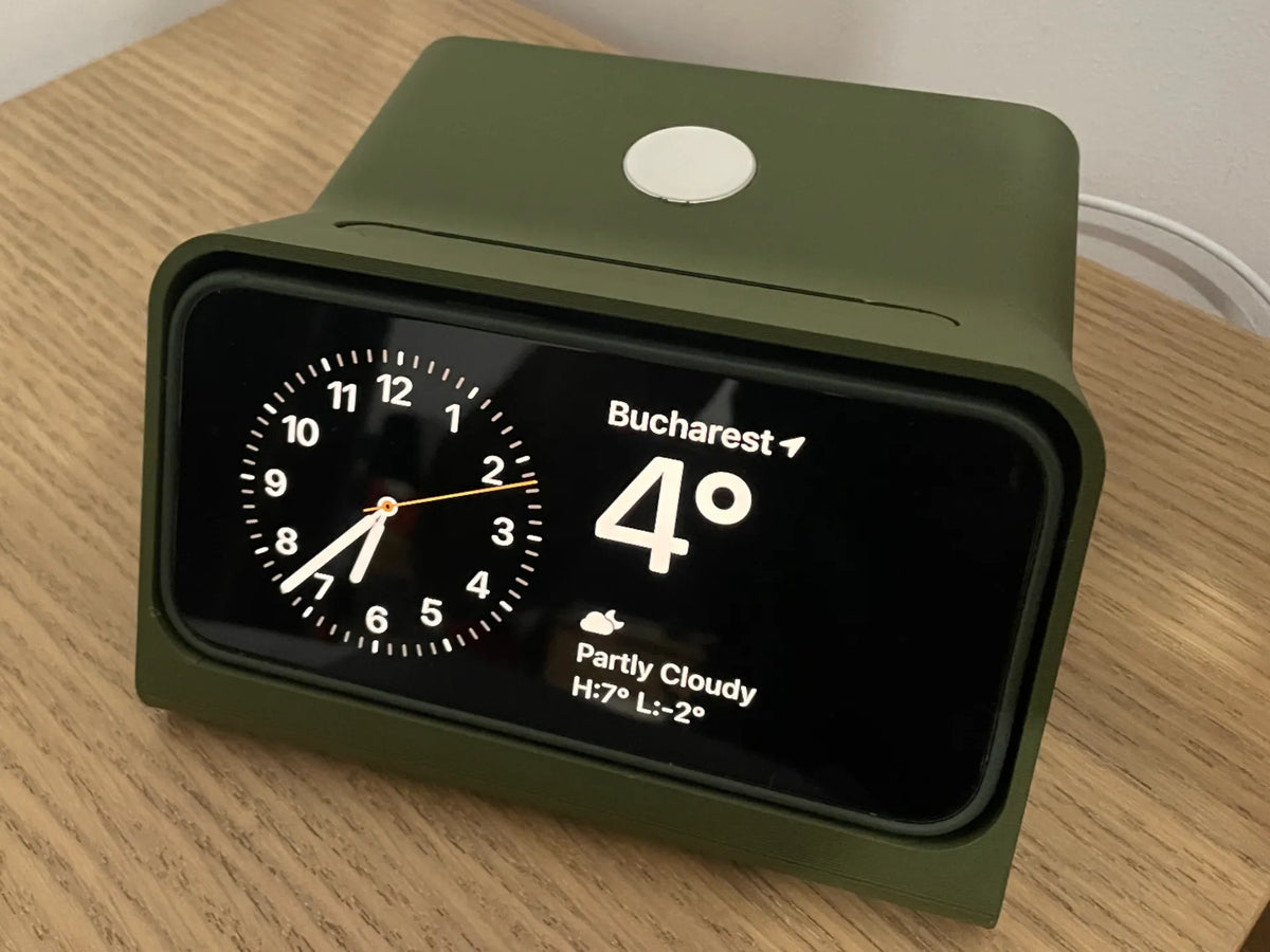 Station d'accueil iPhone 12-15 avec étui et chargeur Apple Watch - Bijoux Print