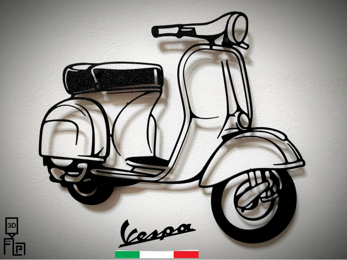 Art mural Silhouette Vespa Piaggio - Auto Print