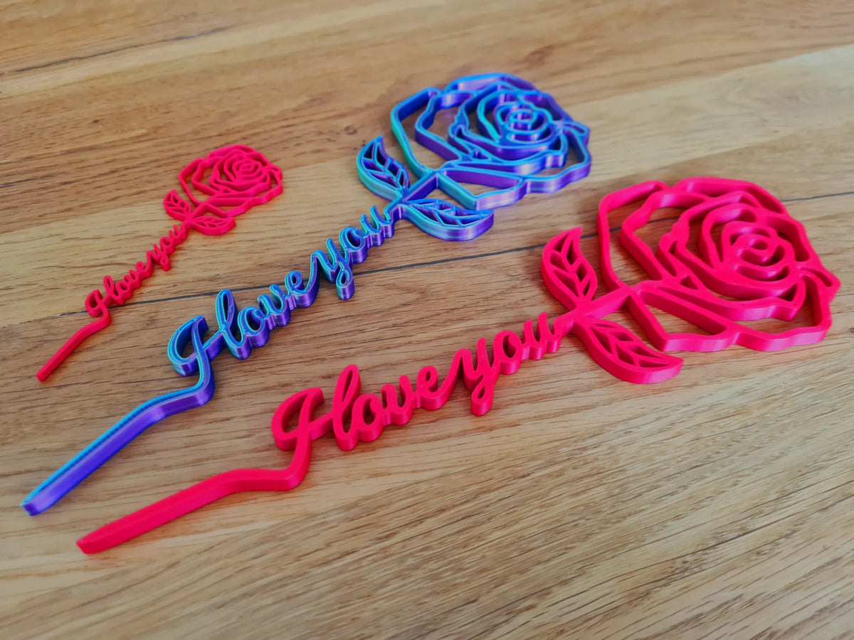 Rose avec tige "Je t'aime" - Fêtes Print