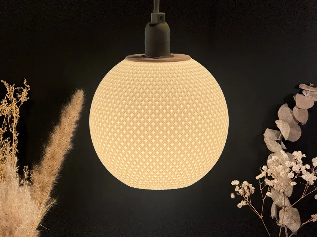 Abat-jour Suspendu – Sphère 15 cm, Damier - Lumière Print