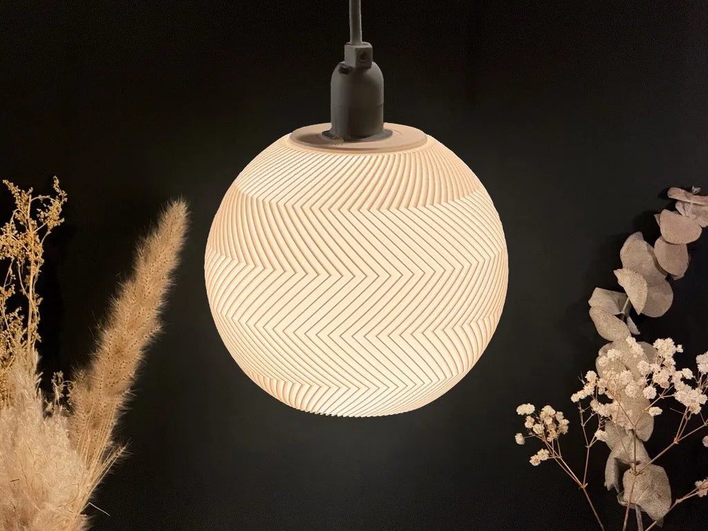Abat-jour Suspendu – Sphère 15cm, Zigzag - Lumière Print