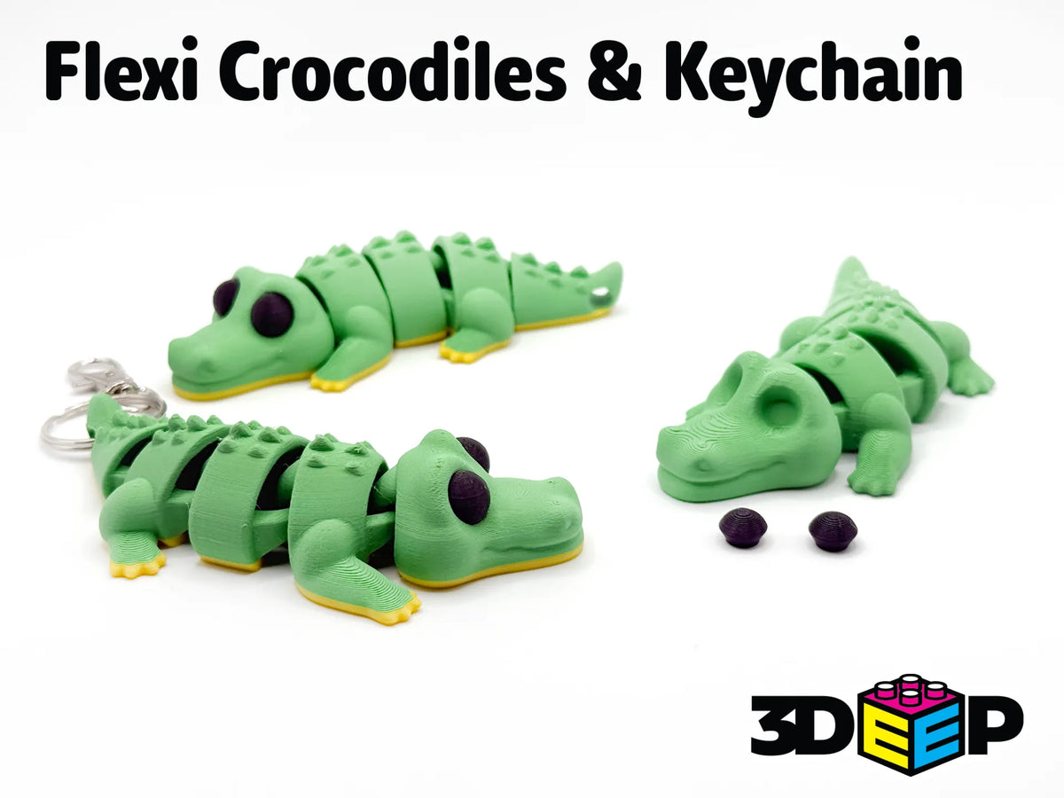 Crocodile et porte-clés flexibles : aucun support nécessaire - Figurine Print