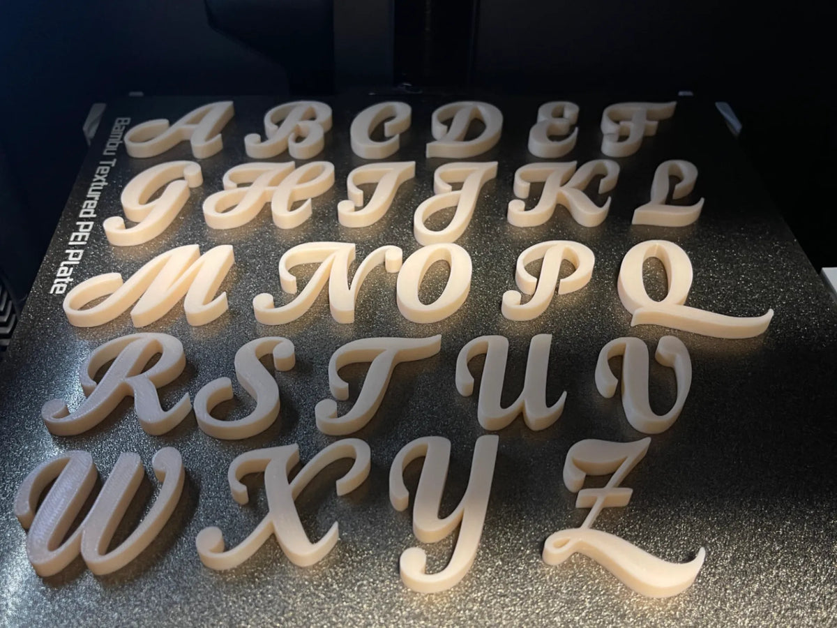 Lettres A B C Alphabet Écriture cursive - Art Print