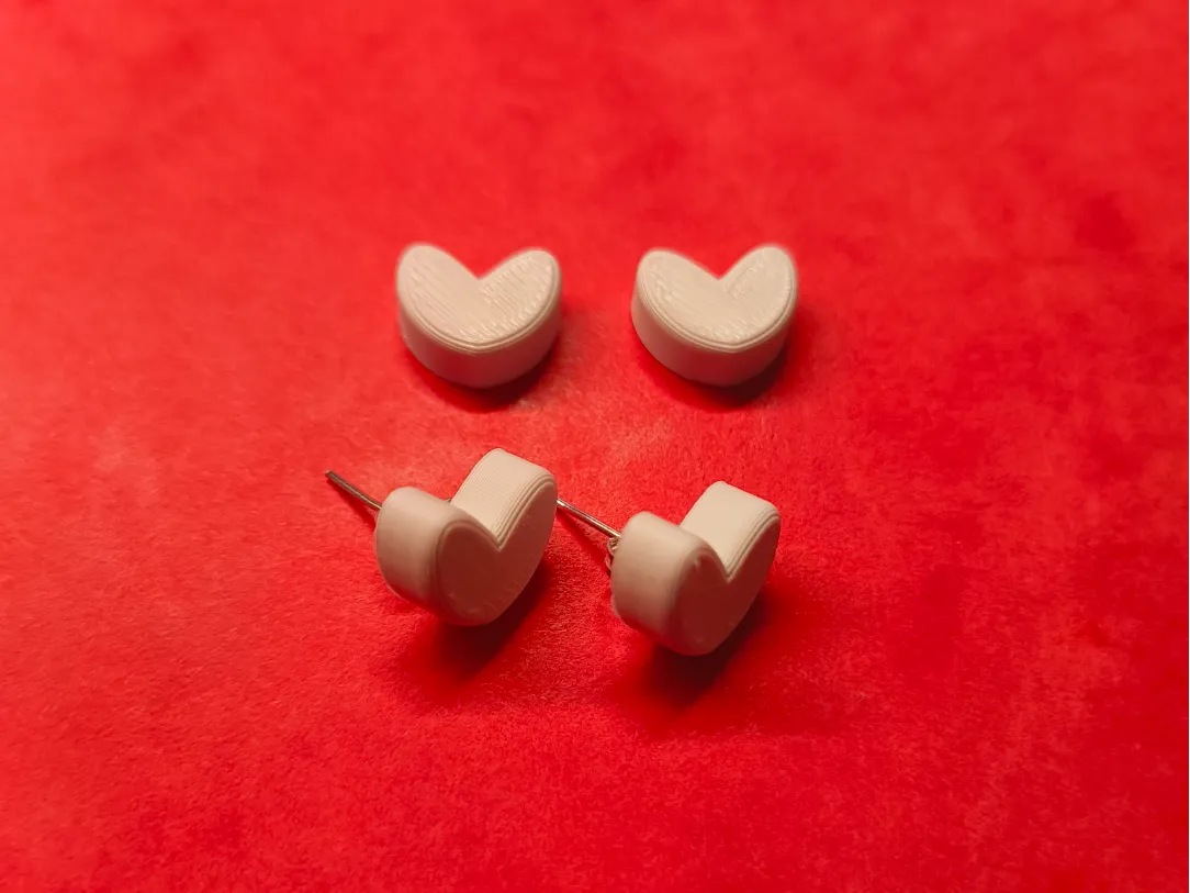Boucles d'oreilles clous cœur - Bijoux Print