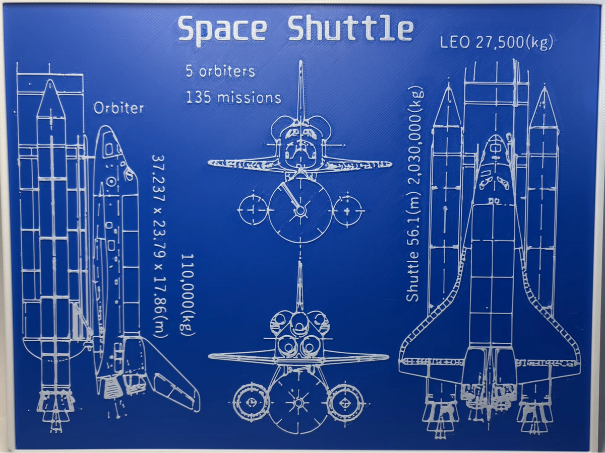 Navette spatiale - Plan - Dessin technique - Maquette Print