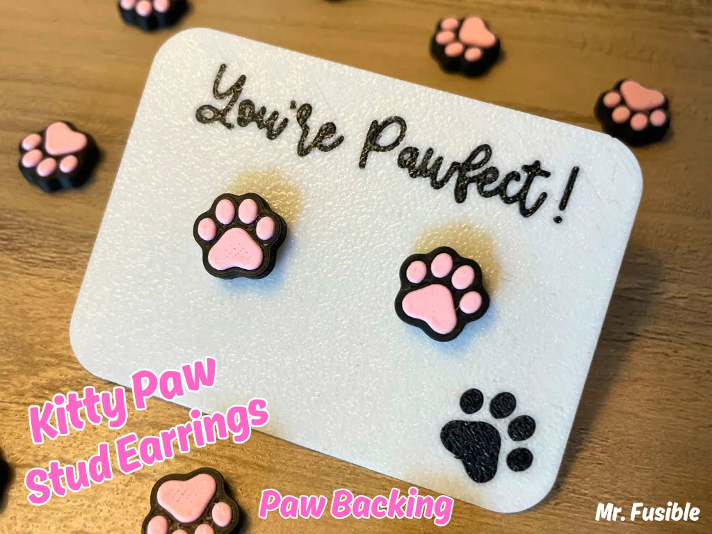 Boucles d'oreilles clous patte de chat - Bijoux Print