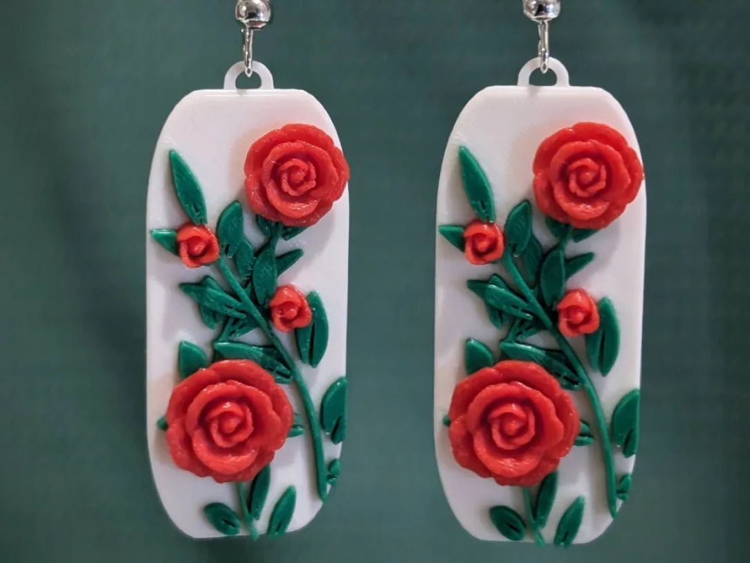 Boucles d'oreilles Fleur de Rose - Bijoux Print