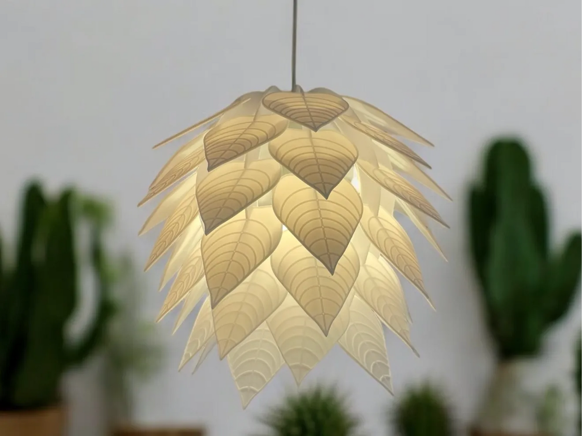 Approuvée par Madame : Lampe en forme de feuille - Assemblage par emboîtement, sans colle - Maquette Print