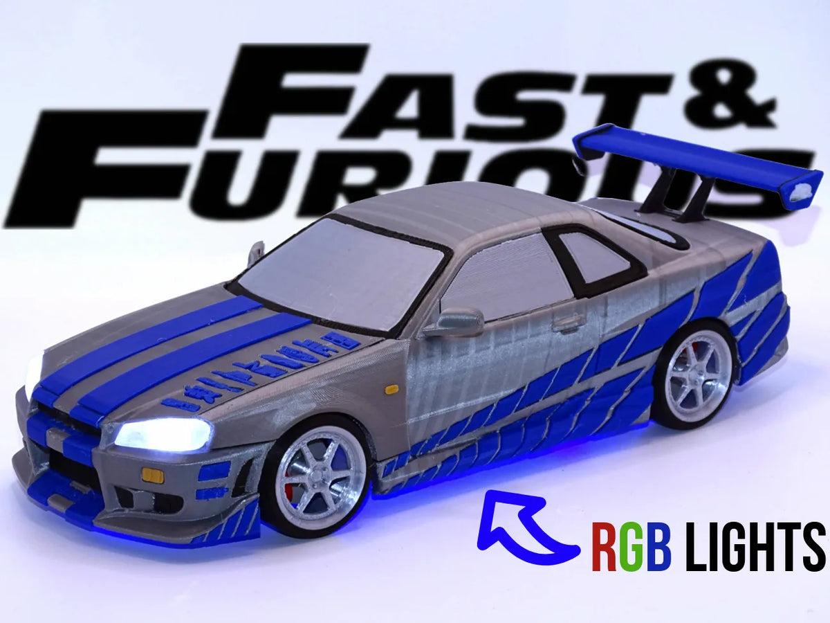 Nissan Skyline GT-R R34 avec néon et lumières RVB - Auto Print
