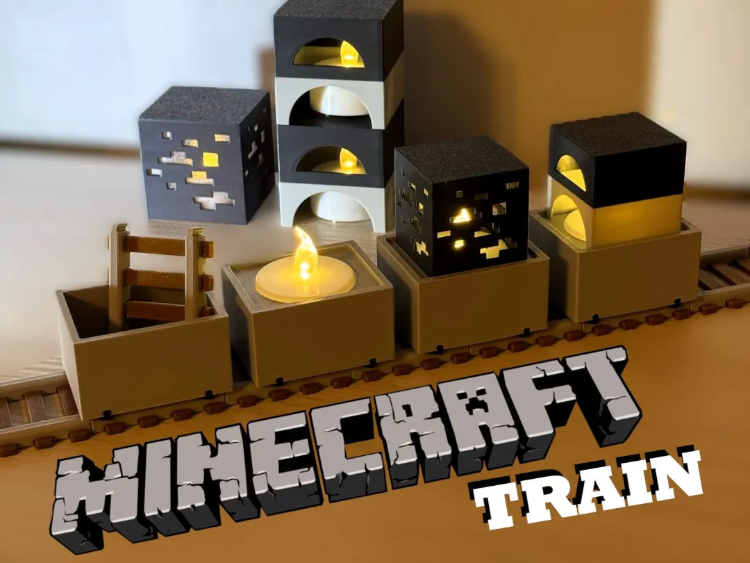 Lampe train Minecraft - Maquette Print