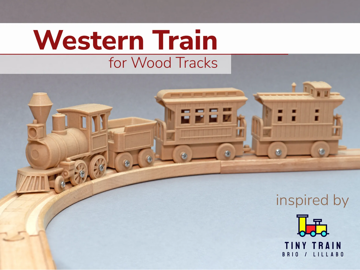Train Western pour rails en bois - Maquette Print