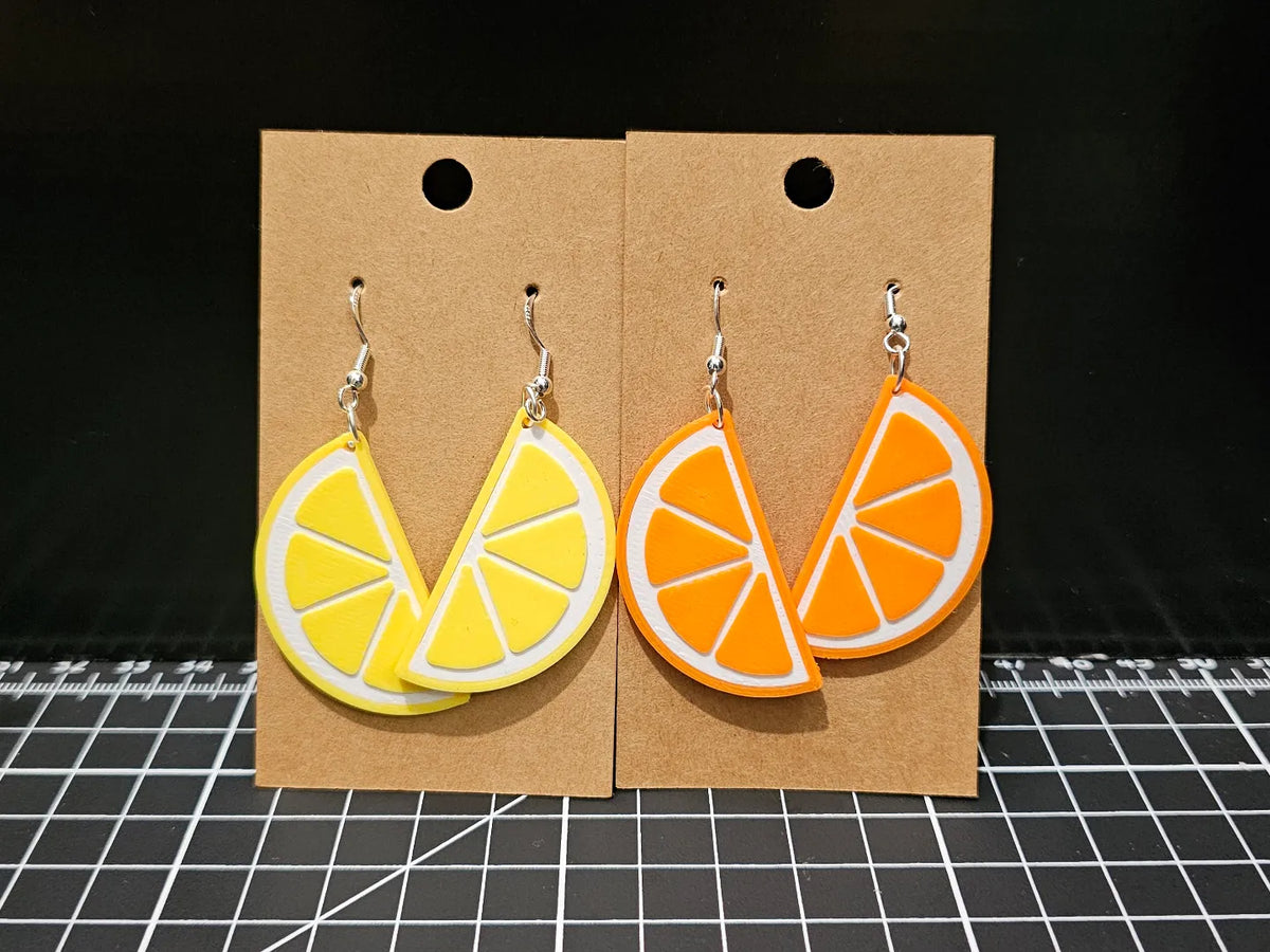 Boucles d'oreilles orange - citron - Bijoux Print