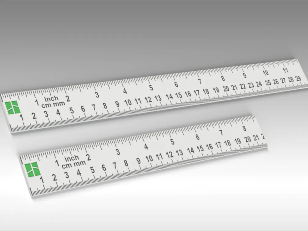Règle double unité métrique et impériale 220 mm et 300 mm LG - Atelier Print