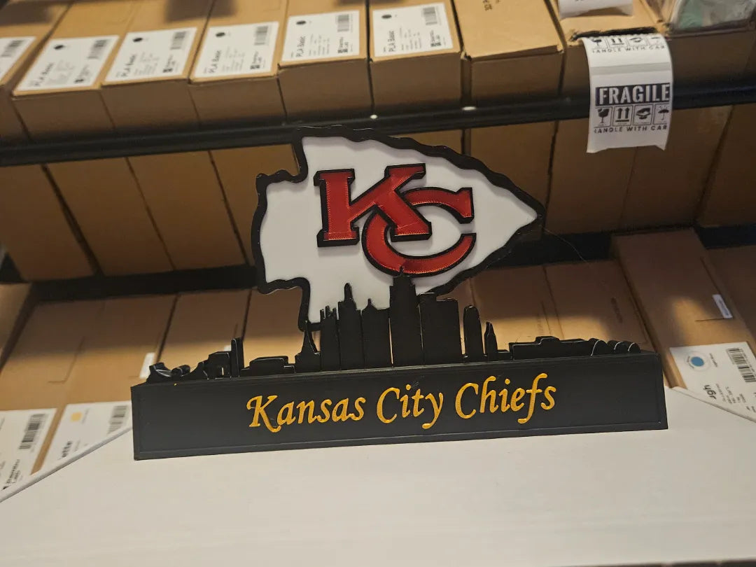 Chefs de Kansas City avec l'horizon de Kansas NFL - Voyage Print