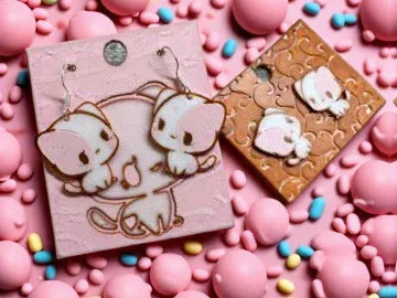Adorable boucles d'oreilles chat - Bijoux Print