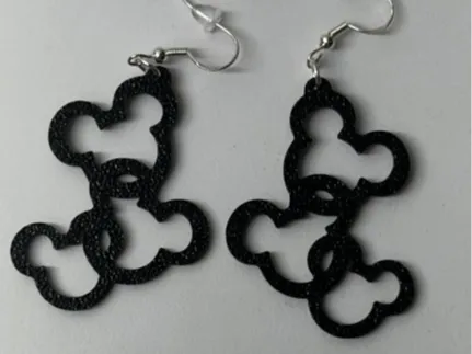 3 paires de boucles d'oreilles pendantes Mickey Mouse - Bijoux Print