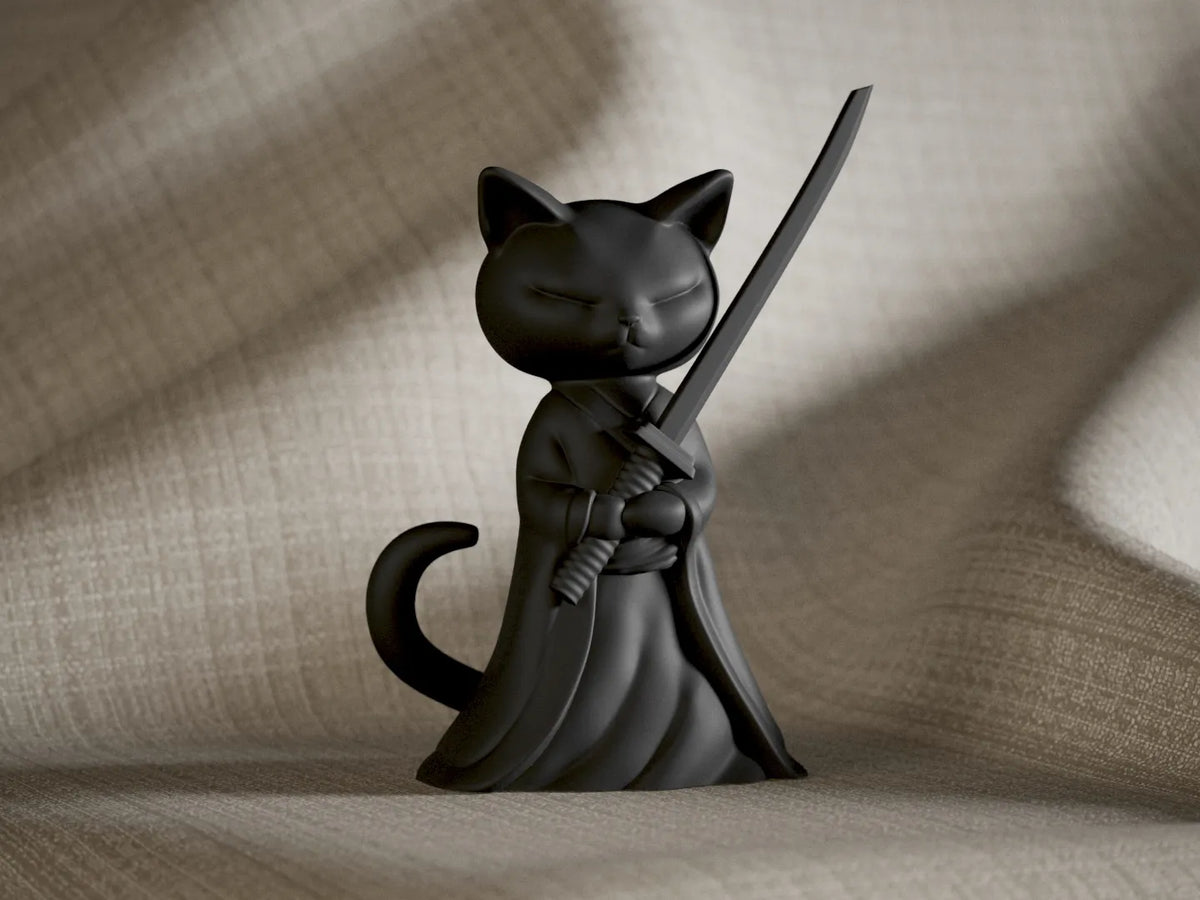 Chat Samouraï – Le Guerrier Silencieux - Figurine Print