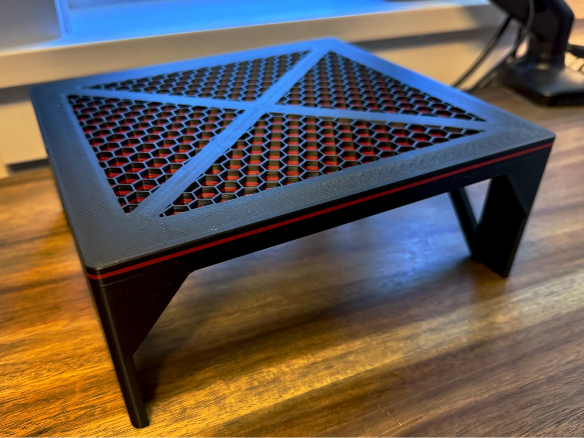 Rehausseur/Socle Moniteur robuste motif hexagonal - Bureau Print