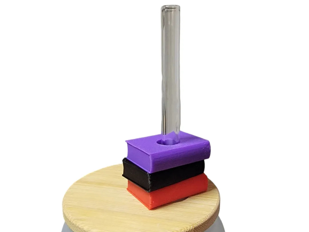 Embout de paille pour bibliophile - Pile de livres - Music Print
