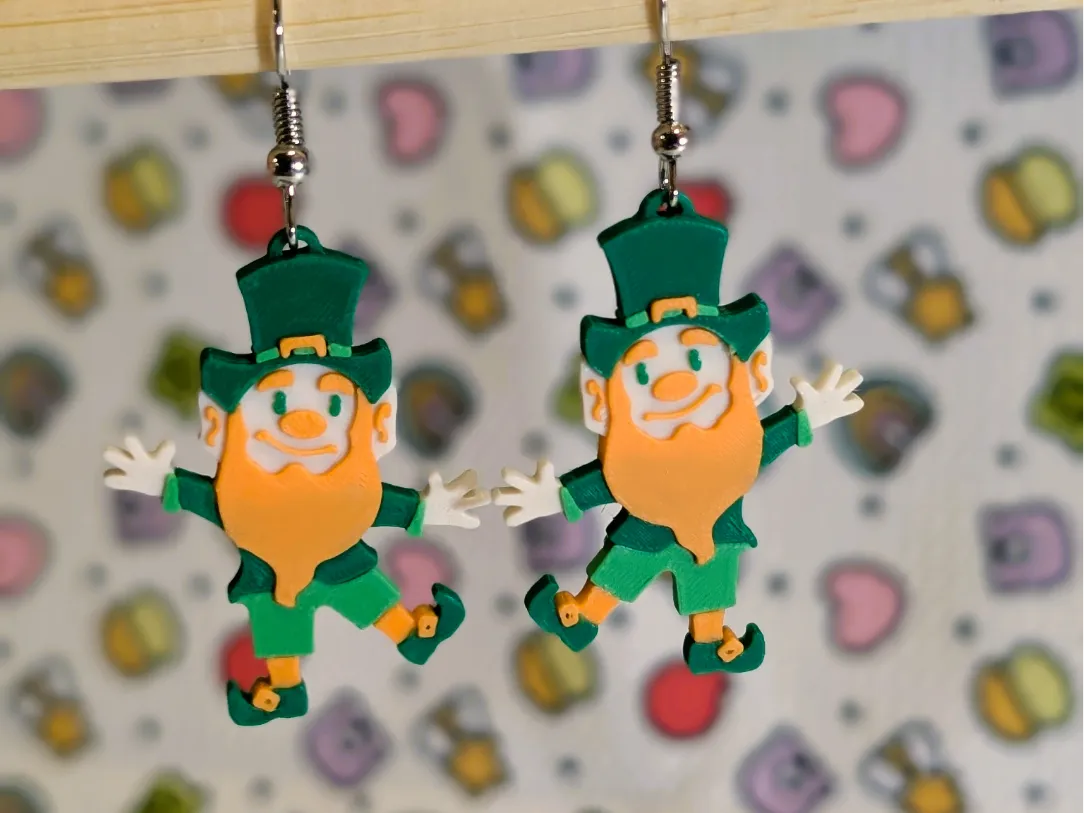 Boucles d'oreilles leprechaun de la Saint-Patrick - Fêtes Print