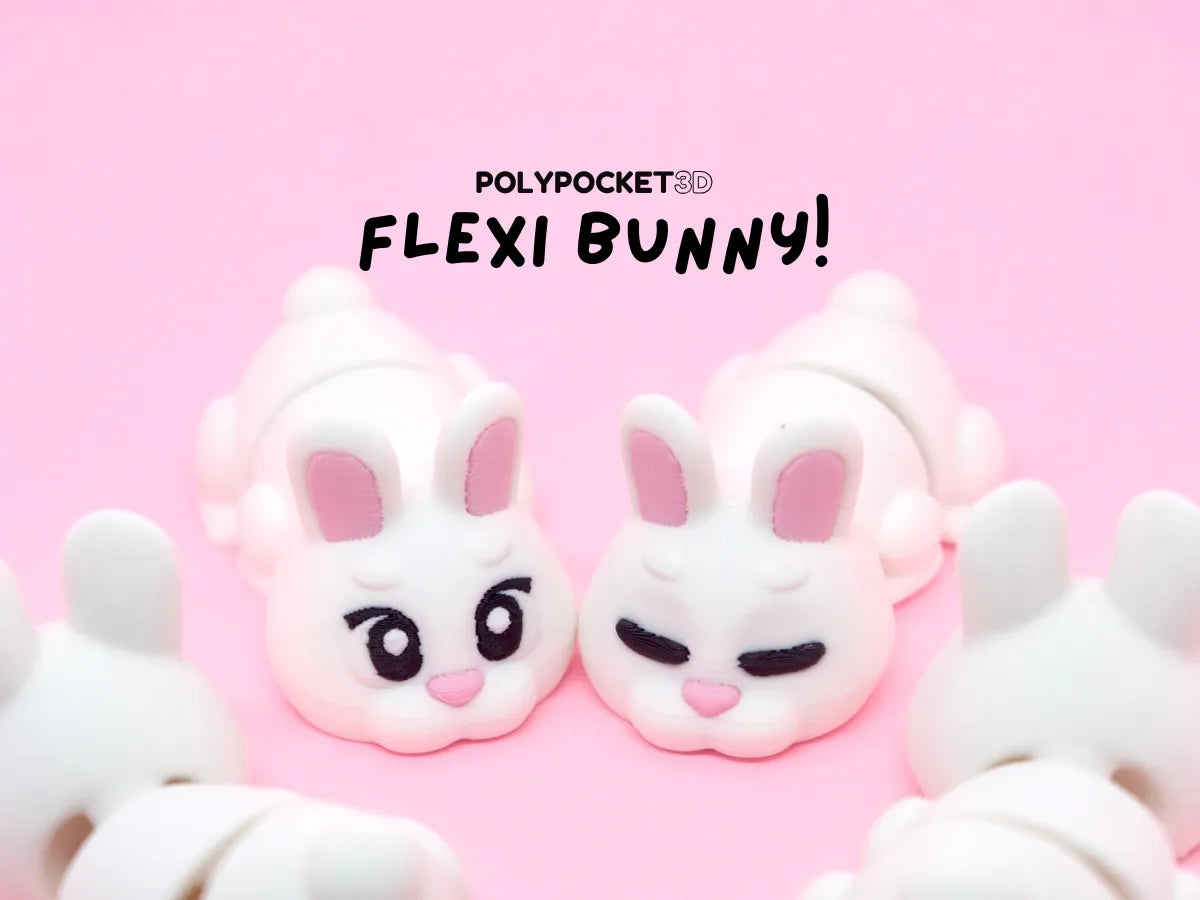 Adorable Lapin Flexi avec Porte-clés - Sans Supports - Figurine Print