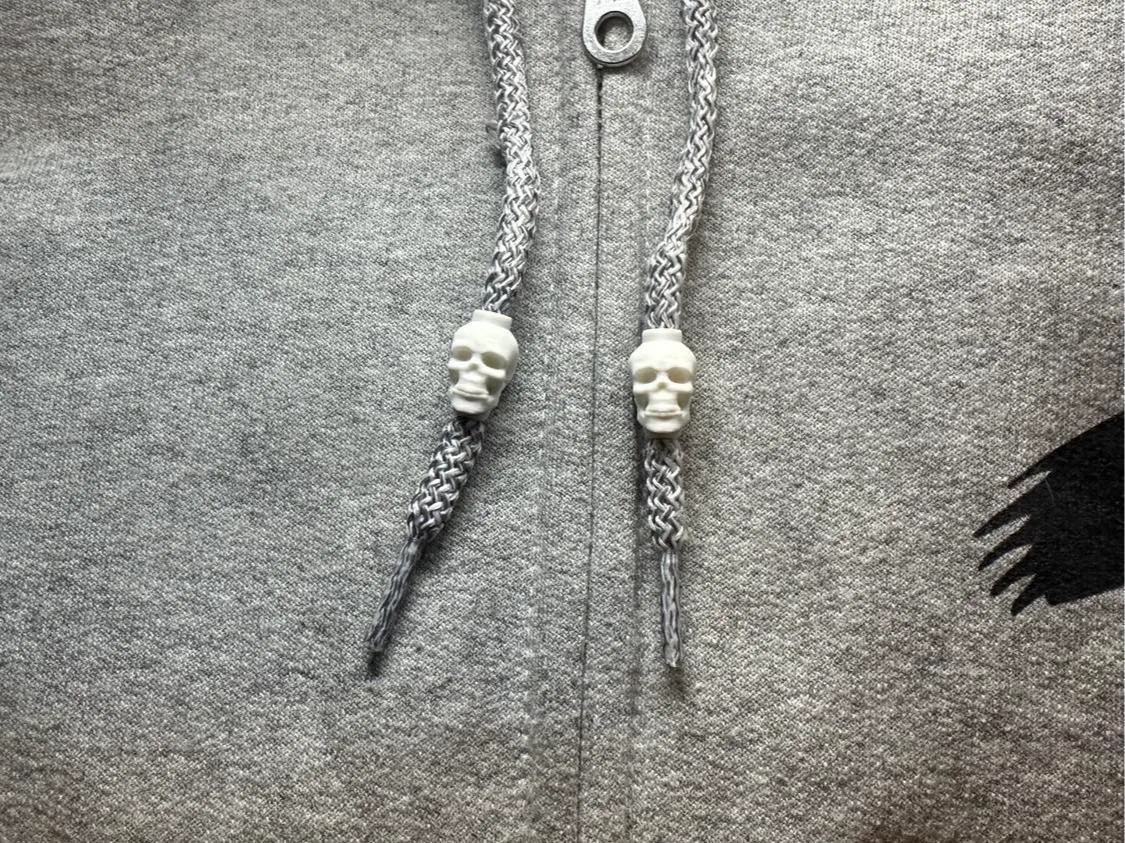 Billes de cordon pour sweat à capuche crâne gothique hautement détaillé - Bijoux Print