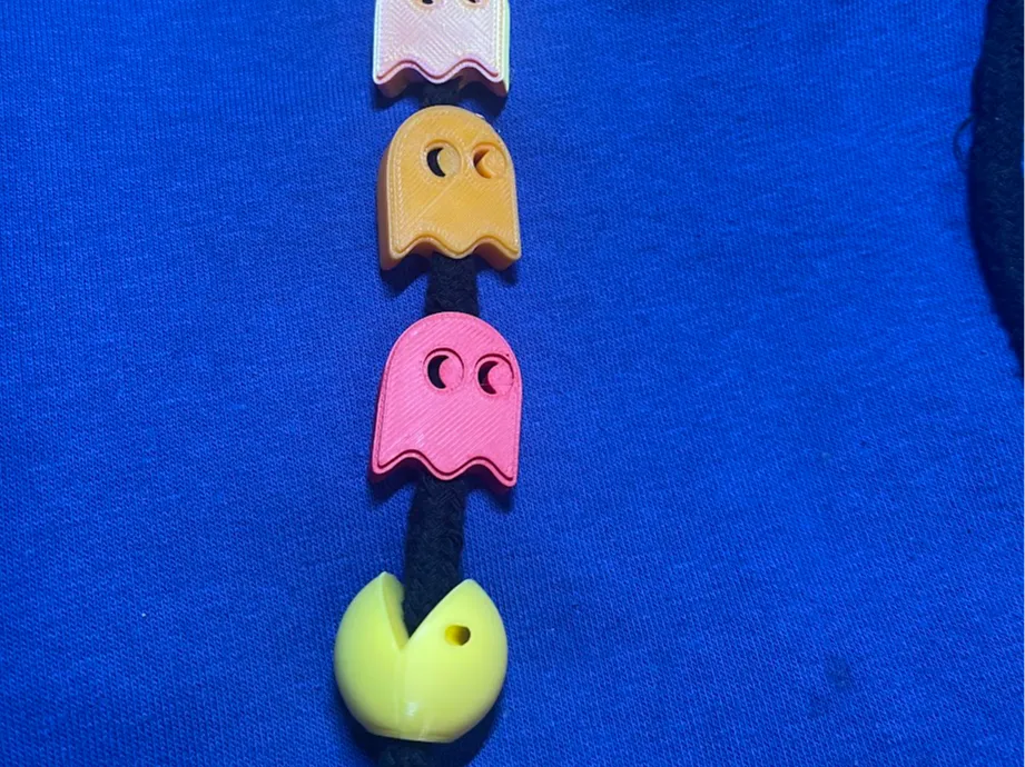 Billes à cordon pour sweat à capuche Pac-Man et fantômes - Bijoux Print