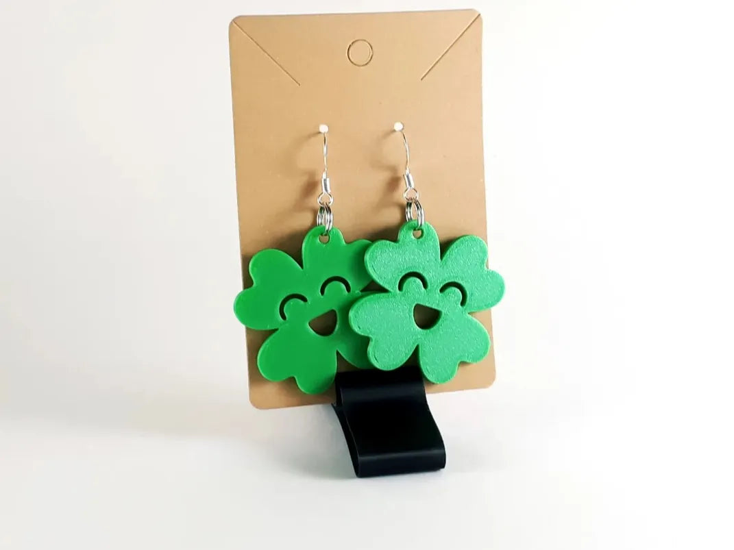 Boucles d'oreilles trèfle souriant - Bijoux Print