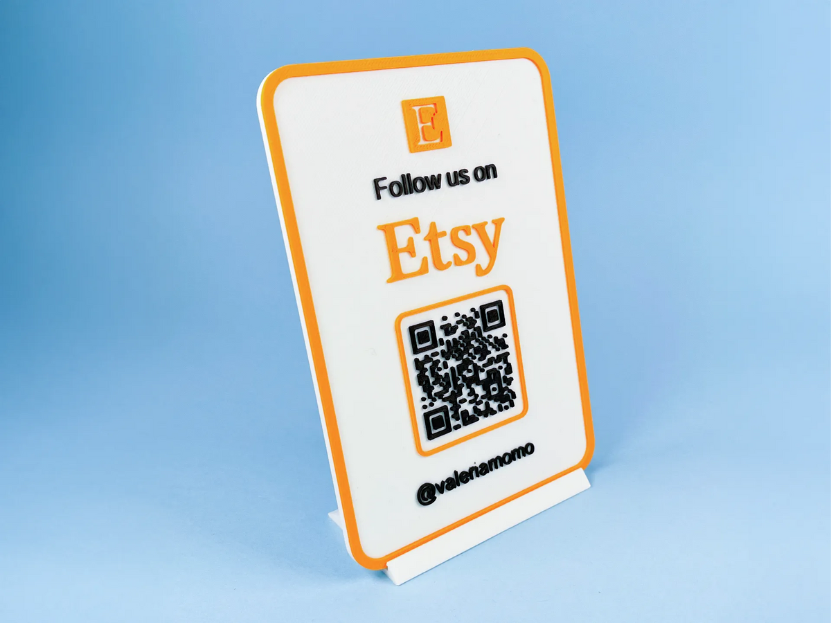 Support Etsy personnalisé + QR code ! Personnalisez-le ! Logo - NFC Print