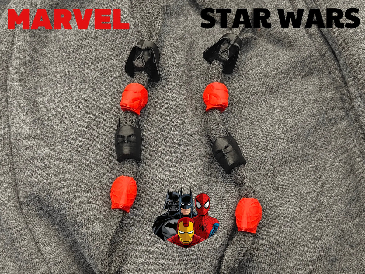 Perles à cordon Marvel & Star Wars (Iron Man, Batman, Spiderman, Dark Vador) - Geek Print
