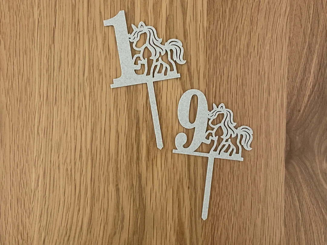 Décoration de gâteau - Licorne 1 à 10 + Joyeux Anniversaire - Fêtes Print